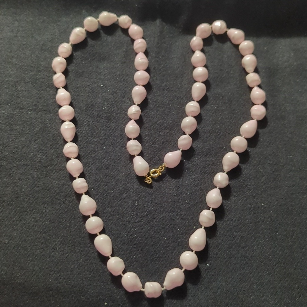 Light Pink Pastel Irregular Plastic Beaded Statement Necklace